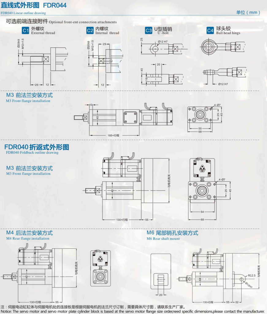 Electric cylinder outline